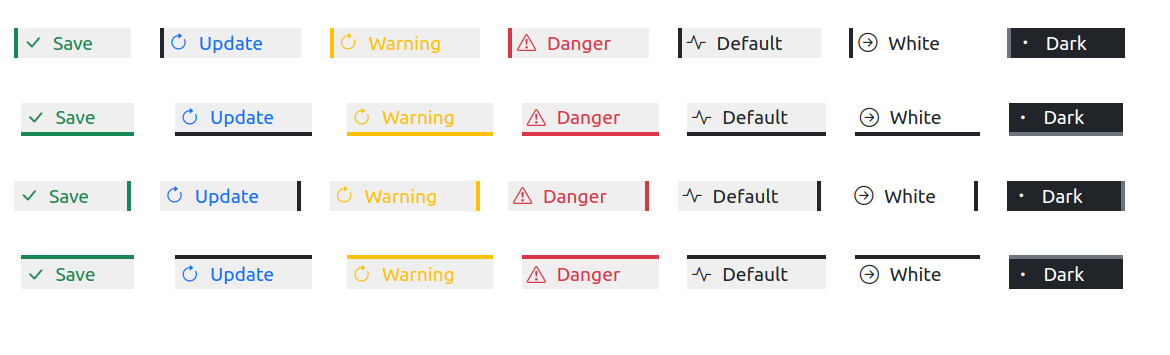 Botões diferentes sem border radius - bootstrap 5