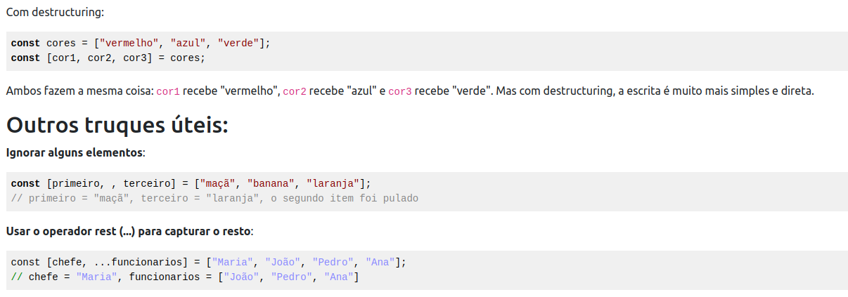 Entenda  Array Destructuring de uma vez por todas