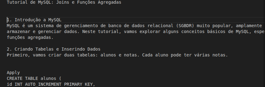 Tutorial de MySQL: Joins e Funções Agregadas