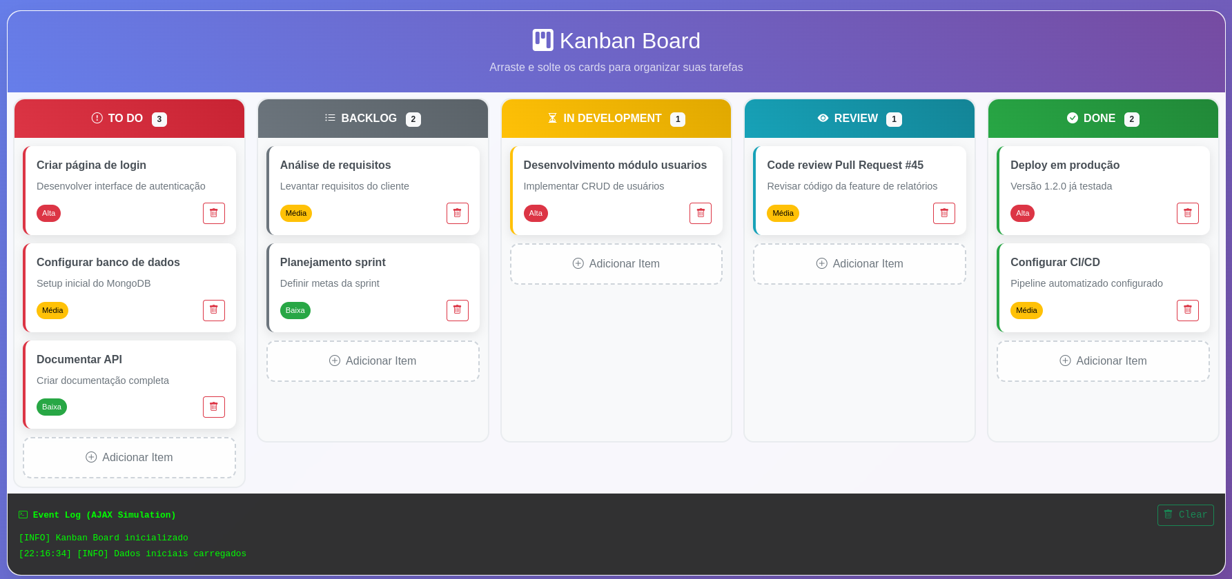 Bootstrap 5 - Kanban Board