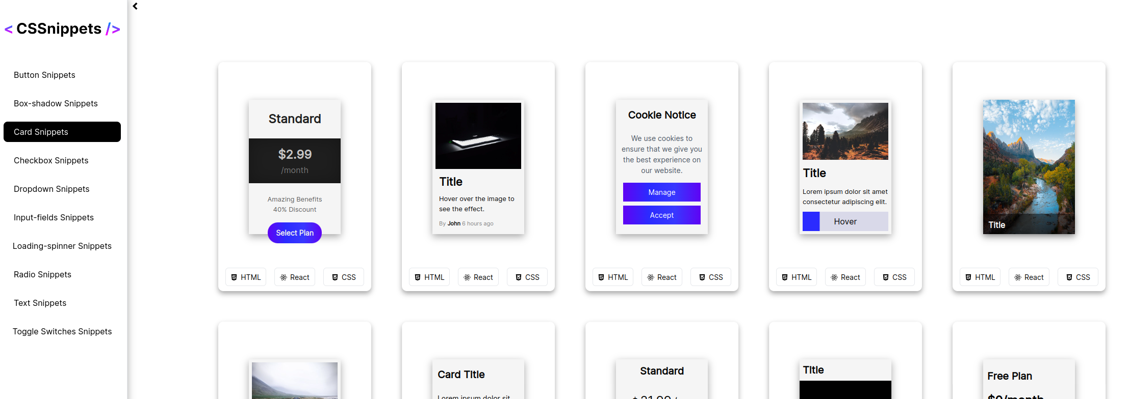 CSSnippets - Snippets
