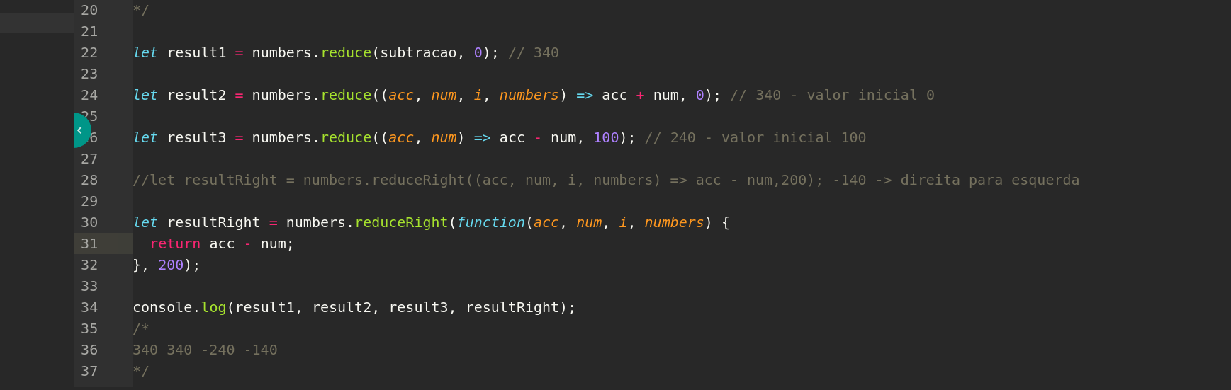 Funções úteis para array em javascript - reduce
